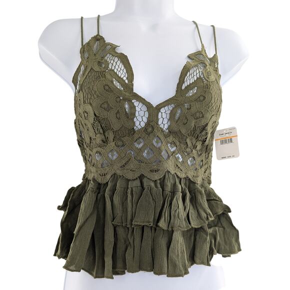 Free People Adella Cami Top Romantic Lace Bohemian Style - Picture 2 of 11